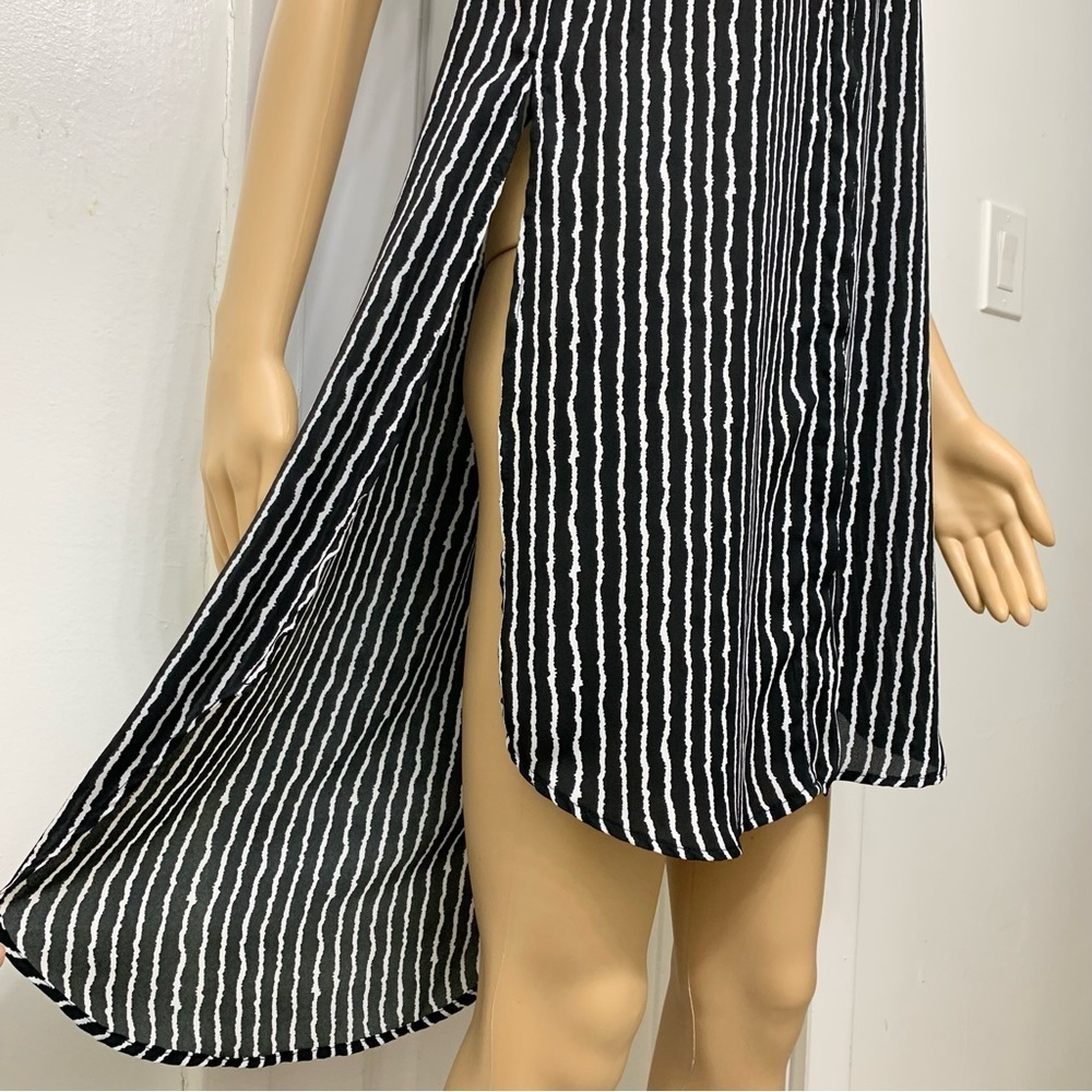 Haute Monde Black and White Button Down Shirt Casual Tunic Dress Women’s Size S - Picture 8 of 12